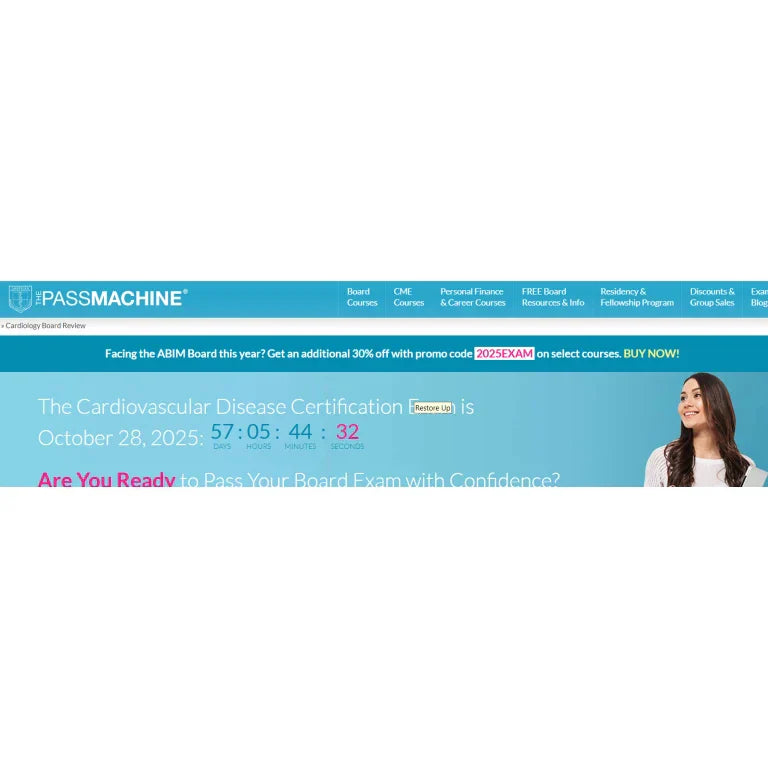 The Passmachine Cardiovascular Disease Comprehensive Lecture Review Only QBank (v9.1) 2025